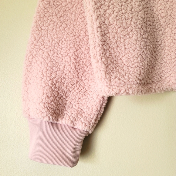 Old Navy Sherpa Cropped Fleece Pulover Sweater For Girls Size 10-12 - Picture 3 of 9